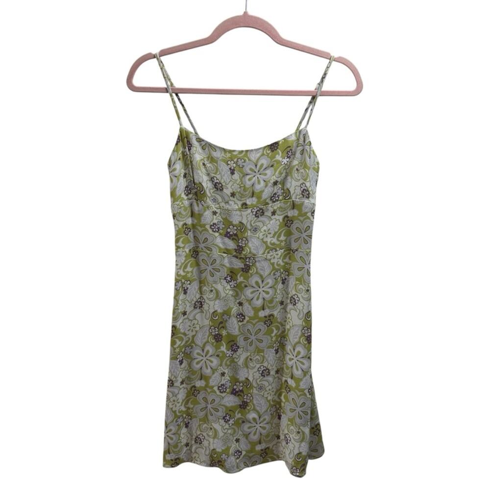 Aritzia Sunday Best Jackson Floral Green and White Spaghetti Strap Dress